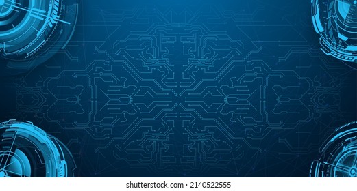 Abstract lines and dots connect, 3D futuristic abstract background. Technology template, background for your products and presentations.Illustration of high computer technology on a blue background. 