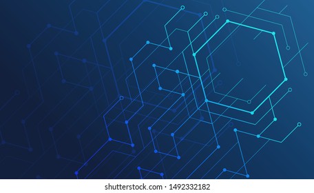 Abstract lines and dots connect background. Technology connection digital data and big data concept. - Shutterstock ID 1492332182