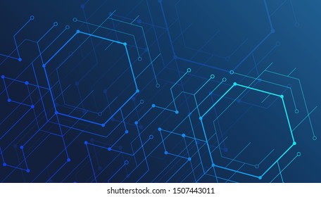Las líneas abstractas y los puntos conectan el fondo. Conexión tecnológica de datos digitales y el concepto de big data.