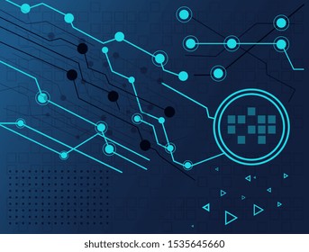 Abstract lines and dots connect background. Technology connection digital data and big data concept. Vector illustration