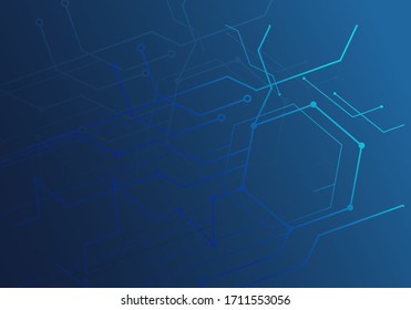 Las líneas abstractas y los puntos conectan el fondo. Conexión tecnológica de datos digitales y el concepto de big data. Ilustración vectorial de existencias