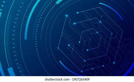 Abstract lines and dots connect background. Technology connection digital data and big data concept.