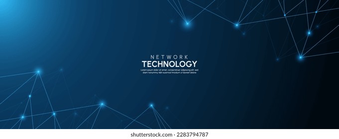 Las líneas abstractas y los puntos conectan el fondo. Conexión tecnológica de datos digitales y concepto de big data.