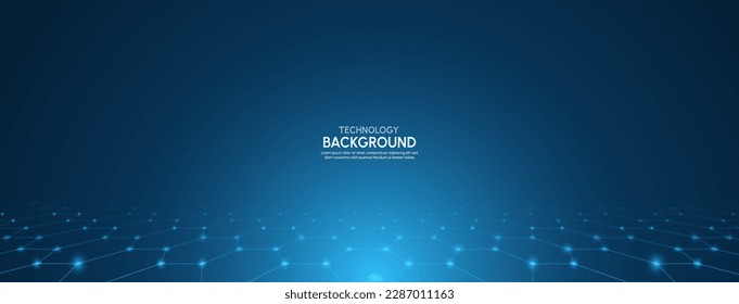 Abstract lines and dots connect background. Technology connection digital data and big data concept.