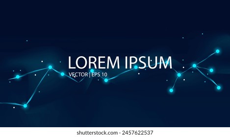 Abstract lines and dots connect background. Technology connection digital data and big data concept, internet network connection, internet of things concept. Vector illustration