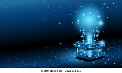 Abstrakte Linien und Punkte verbinden den Hintergrund. Technologie verbinden digitale Daten und Big Data Konzept.