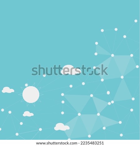 Abstract lines and dots connect background. Technology connection digital data and big data concept.