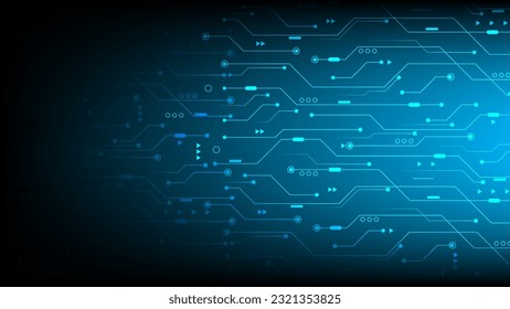 Abstract lines and dots connect the design on a blue color background vector. digital data and big data concept.	
