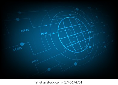 Abstract lines and dots connect and technology connection digital data background with big data concept.