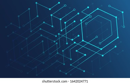 Abstract lines and dots connected background. Technology connection digital and big data concept vector illustration eps 10