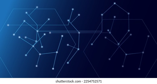Abstract lines and dots connecting background. Digital data technology connection and big data concept.