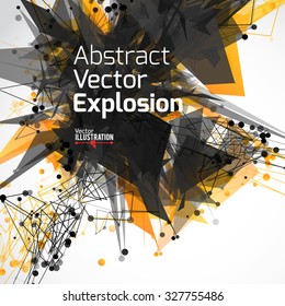 Abstract Lines and Dots Connection Concept. Polygonal science background. Geometric Modern Technology Concept. Digital Data Visualization. Vector illustration.