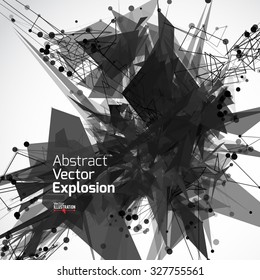 Abstract Lines and Dots Connection Concept. Polygonal science background. Geometric Modern Technology Concept. Digital Data Visualization. Vector illustration.