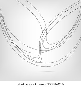 Abstract Lines And Dots Connection Concept.Geometric Modern Technology. Vector Illustration.