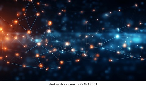 abstract lines and dots connection technology background digital data connection and big data concept