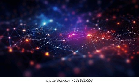 abstract lines and dots connection technology background digital data connection and big data concept