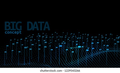 Abstract Lines And Dots Digital Big Data Background. EPS10 Vector