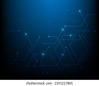 abstract lines and dots digital data connection technology background and big data concept