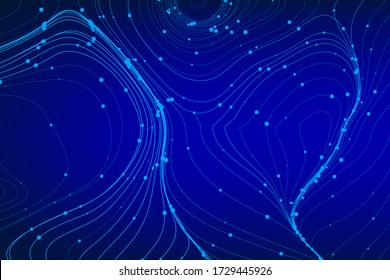 Abstract lines dots flow background and wallpaper.