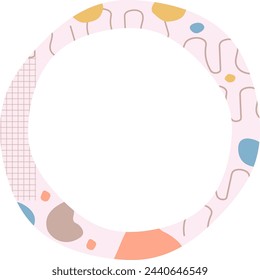 Abstract lines, dots and grid limited in circle border