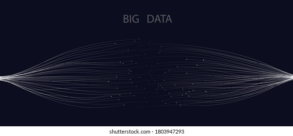 abstract lines with dots over dark background. connecting or big data concept