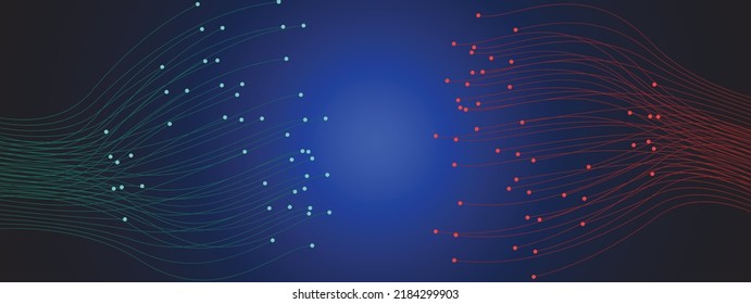 abstract lines with dots over dark background. connecting or big data concept 