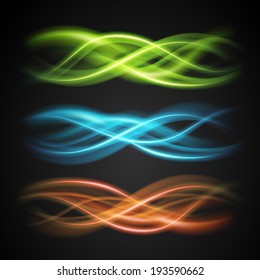 Abstract lines energy vector set