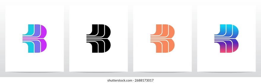Abstrakte Linien Fokussiert teilt Teil anfängliche Logo-Design B