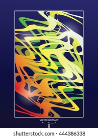 Abstract Lines in Frame on dark blue Background. Colorful Lines Abstract Background for Covers.