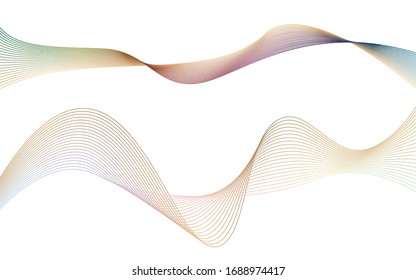 Abstract lines. Futuristic ribbons. Wave of multi-colored lines. The illusion of space.