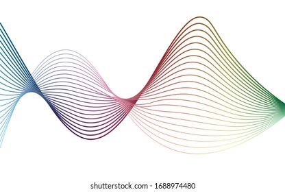 Abstract lines. Futuristic ribbons. Wave of multi-colored lines. The illusion of space.