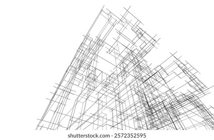 abstract lines geometric 3d drawing