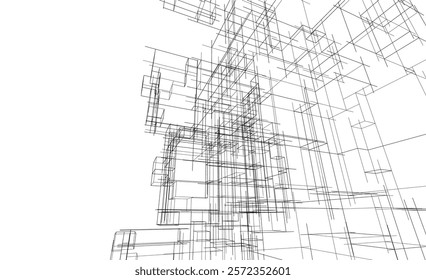 abstract lines geometric 3d drawing