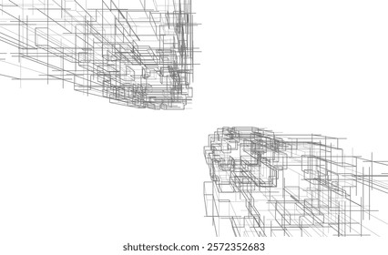 abstract lines geometric 3d drawing