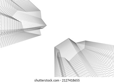 abstract lines geometric background 3d illustration