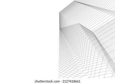 abstract lines geometric background 3d illustration