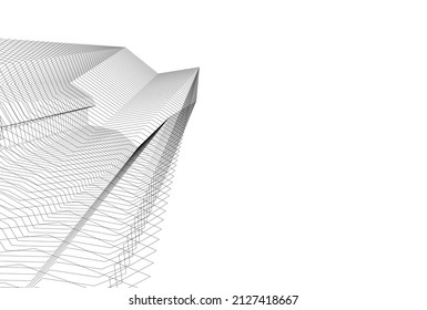 abstract lines geometric background 3d illustration