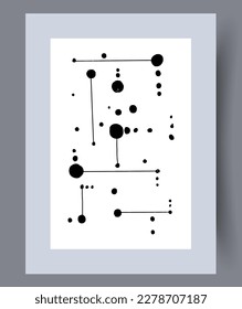 Abstract lines geometric chaos wall art print. Wall artwork for interior design. Printable minimal abstract lines poster. Contemporary decorative background with chaos.