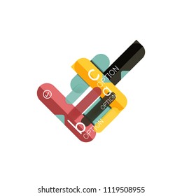 Abstract lines geometric infographic layout. Abstract lines geometric infographic layout, data visualization design, option step by step schedule, web box. Vector illustration isolated on white