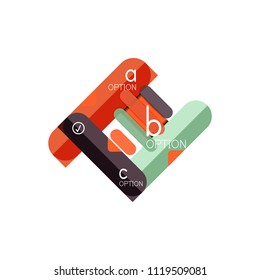 Abstract lines geometric infographic layout. Abstract lines geometric infographic layout, data visualization design, option step by step schedule, web box. Vector illustration isolated on white