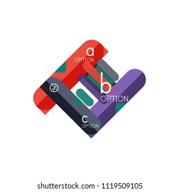 Disposición de la infografía geométrica de líneas abstractas. Líneas abstractas diseño de infografía geométrica, diseño de visualización de datos, opción paso a paso, cuadro web. Ilustración del vector aislada en blanco