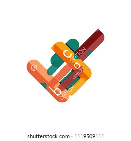 Abstract lines geometric infographic layout \. Abstract lines geometric infographic layout, data visualization design, option step by step schedule, web box. Vector illustration isolated on white