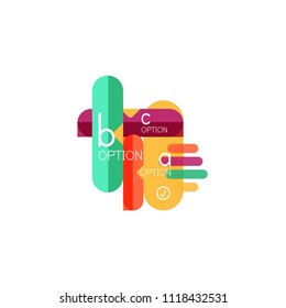 Abstract lines geometric infographic layoutAbstract lines geometric infographic layout, data visualization design, option step by step schedule, web box. Vector illustration isolated on white