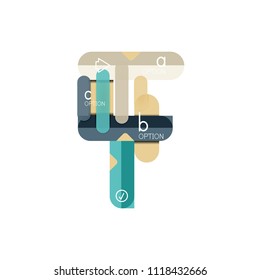 Líneas abstractas disposición de infografía geométricaLíneas abstractas diseño de infografía geométrica, diseño de visualización de datos, opción paso a paso, cuadro web. Ilustración del vector aislada en blanco