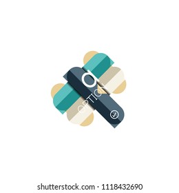 Abstract lines geometric infographic layoutAbstract lines geometric infographic layout, data visualization design, option step by step schedule, web box. Vector illustration isolated on white