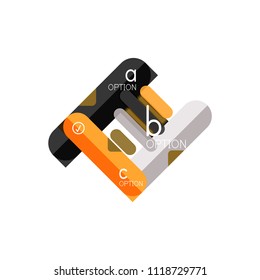 Abstract lines geometric infographic layoutAbstract lines geometric infographic layout, data visualization design, option step by step schedule, web box. Vector illustration isolated on white