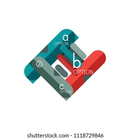 Abstract lines geometric infographic layoutAbstract lines geometric infographic layout, data visualization design, option step by step schedule, web box. Vector illustration isolated on white