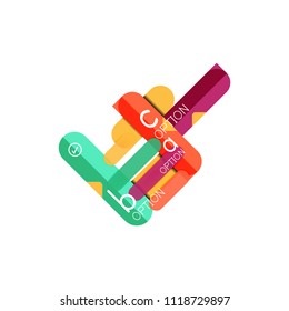 Abstract lines geometric infographic layoutAbstract lines geometric infographic layout, data visualization design, option step by step schedule, web box. Vector illustration isolated on white