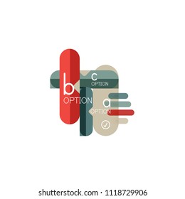 Abstract lines geometric infographic layoutAbstract lines geometric infographic layout, data visualization design, option step by step schedule, web box. Vector illustration isolated on white