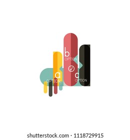 Abstract lines geometric infographic layoutAbstract lines geometric infographic layout, data visualization design, option step by step schedule, web box. Vector illustration isolated on white